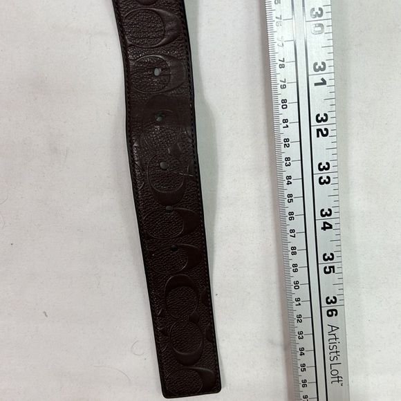 #1172 Coach Leather Brown Belt with Designs - Picture 4 of 5